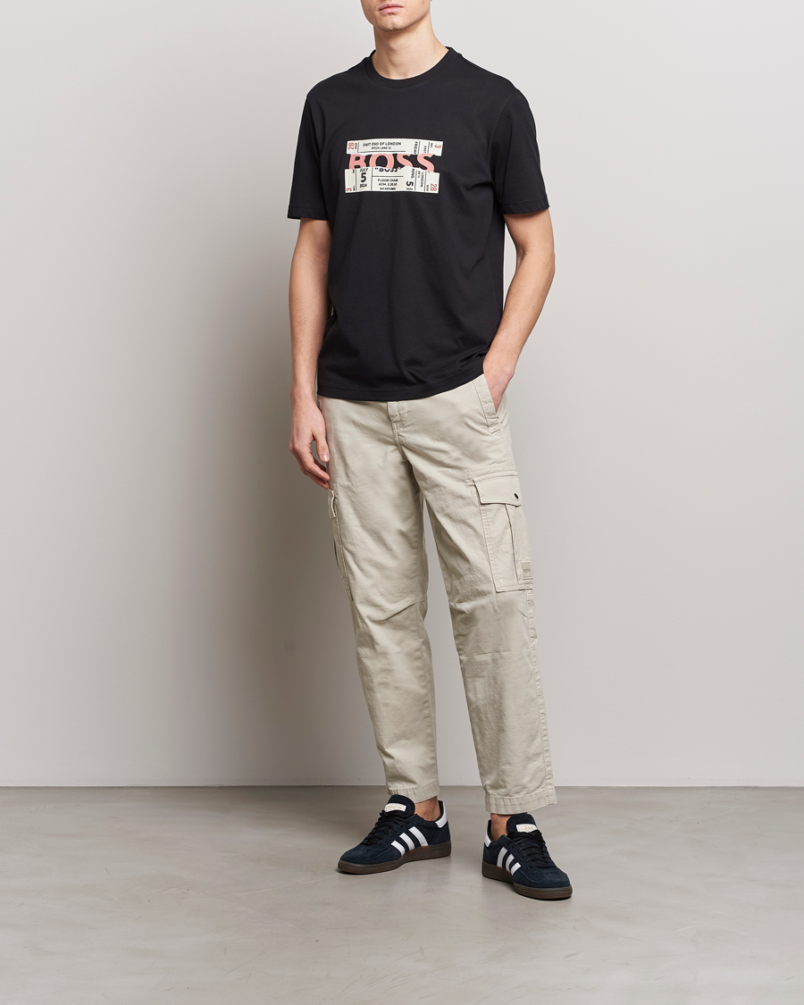 Homme | T-shirts | BOSS ORANGE | Printed Crew Neck T-Shirt Black
