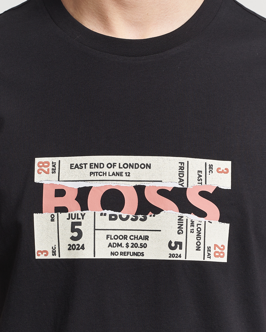 Homme | T-shirts | BOSS ORANGE | Printed Crew Neck T-Shirt Black