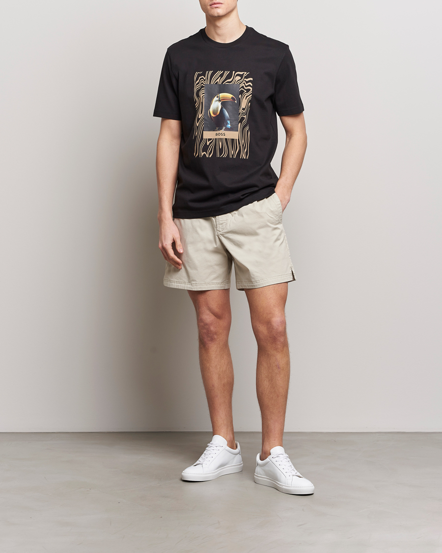 Homme | T-shirts | BOSS ORANGE | Tucan Printed Crew Neck T-Shirt Black