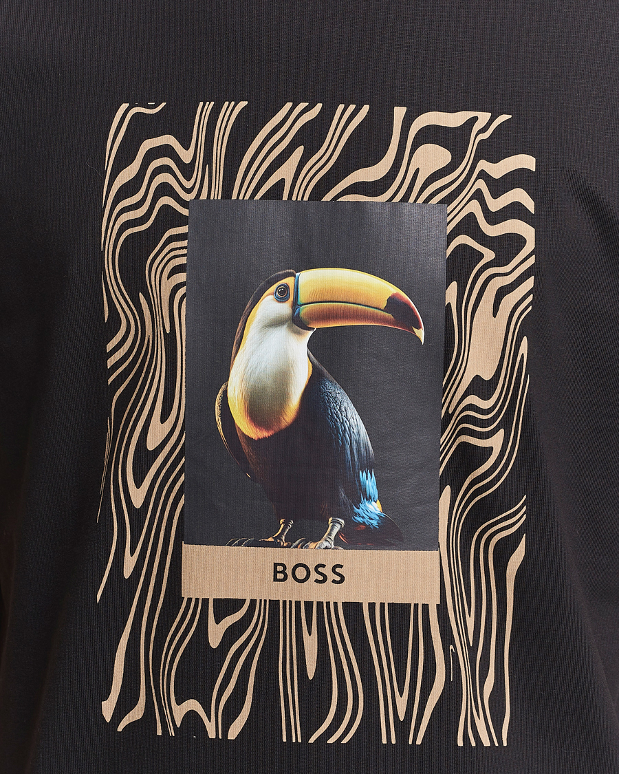 Homme | T-shirts | BOSS ORANGE | Tucan Printed Crew Neck T-Shirt Black