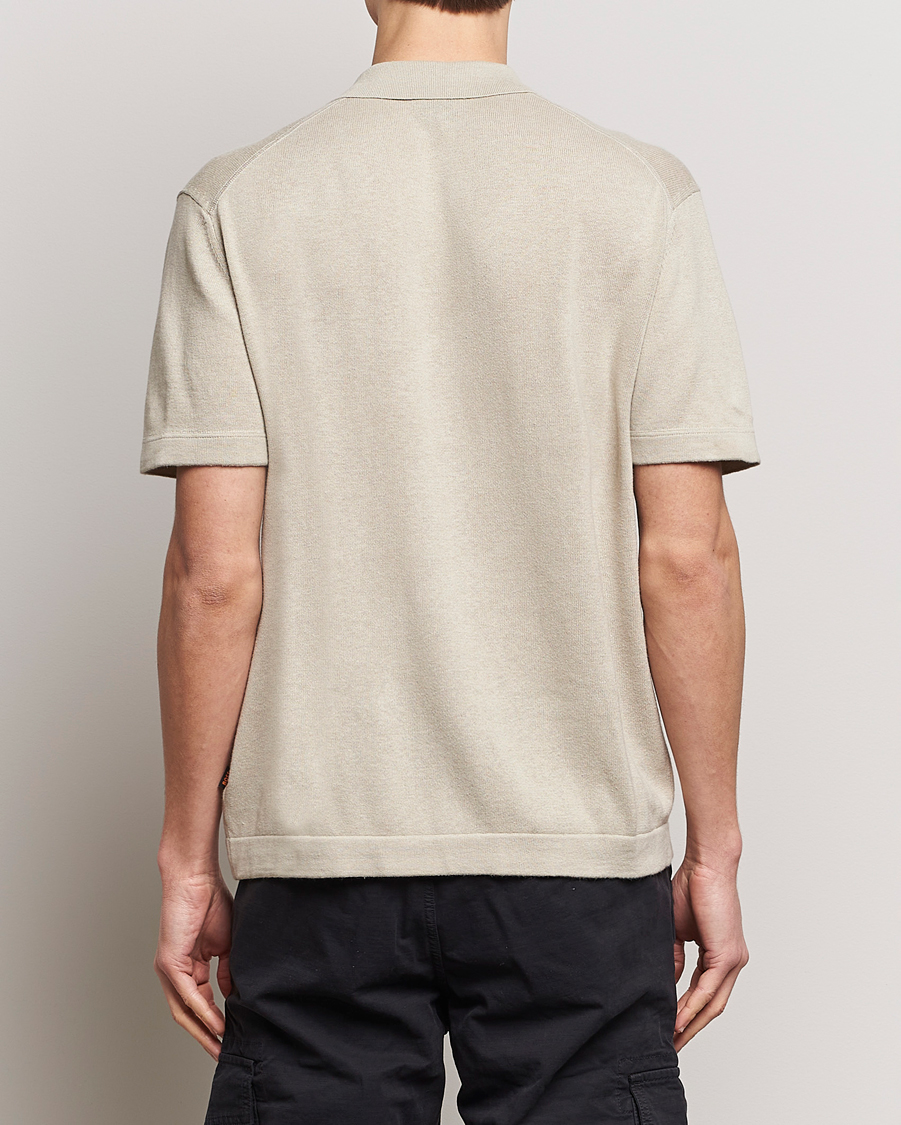 Homme | Chemises | BOSS ORANGE | Kamiccio Knitted Short Sleeve Shirt Light Beige