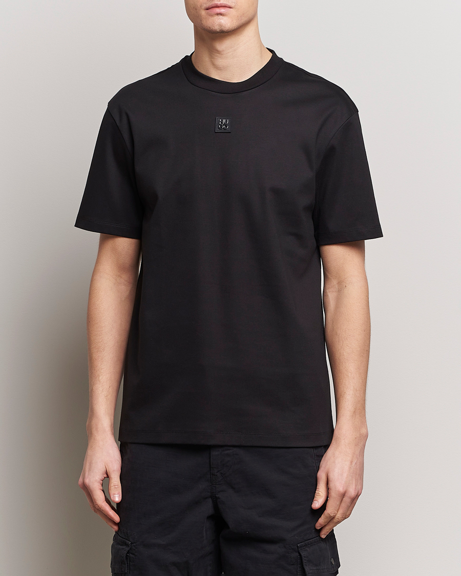 Homme | T-Shirts Noirs | HUGO | Dalile Logo Crew Neck T-Shirt Black