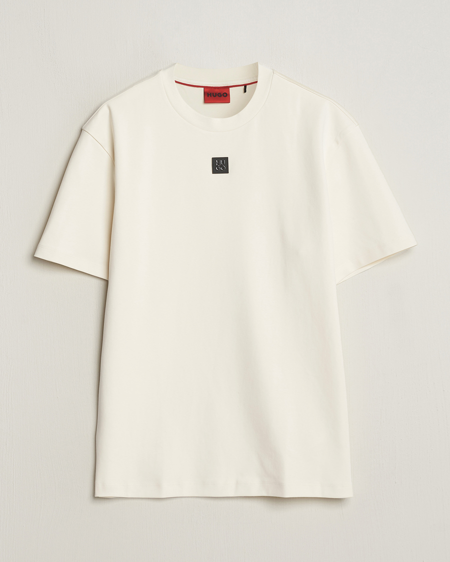 Homme | T-shirts | HUGO | Dalile Logo Crew Neck T-Shirt Open White