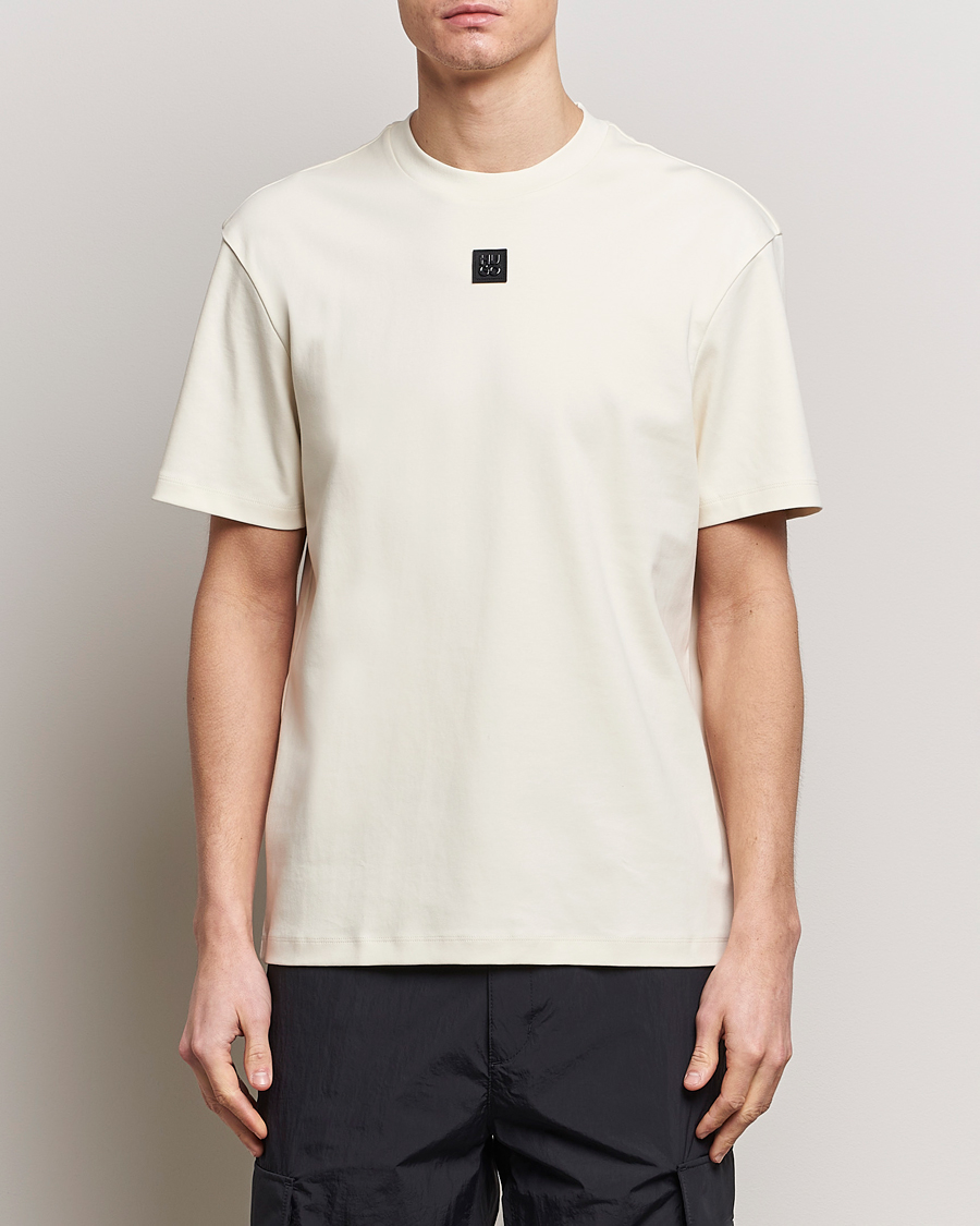 Homme | T-Shirts Blancs | HUGO | Dalile Logo Crew Neck T-Shirt Open White