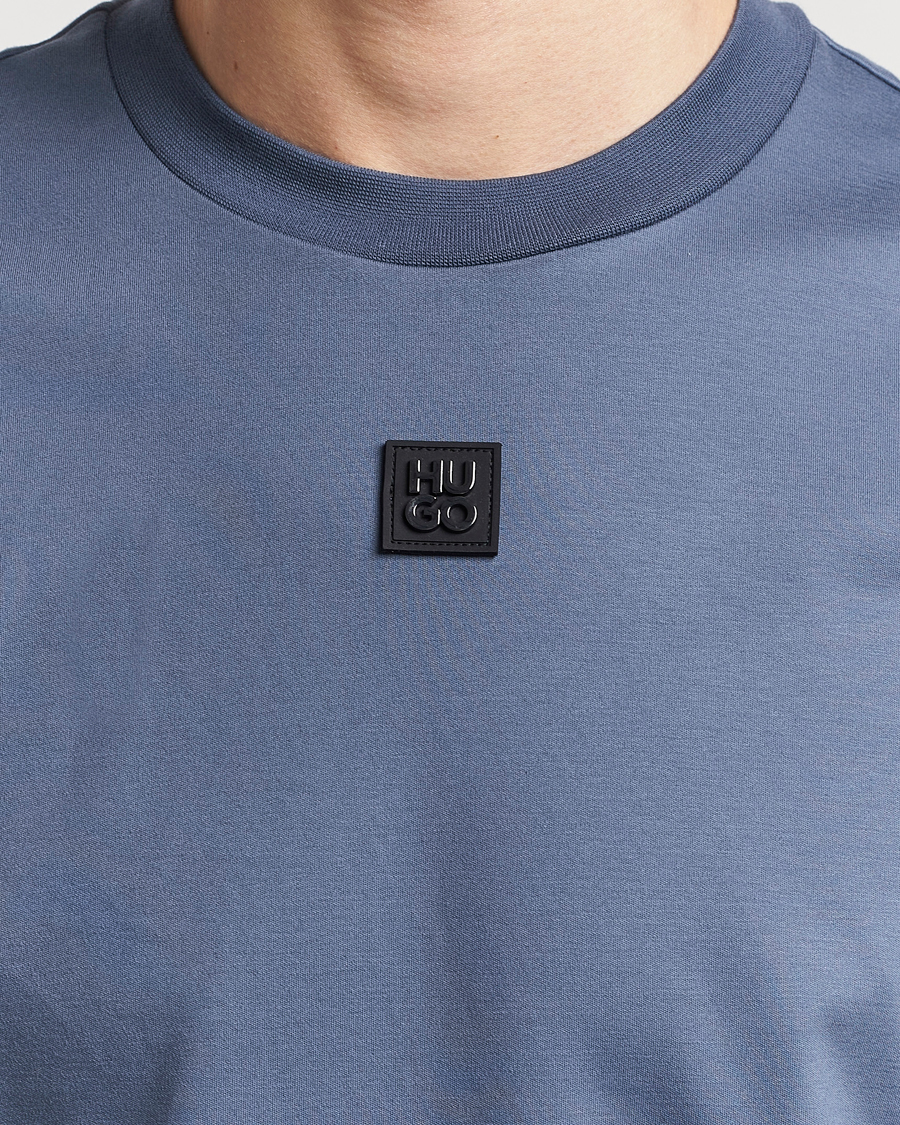 Homme | T-shirts | HUGO | Dalile Logo Crew Neck T-Shirt Open Blue