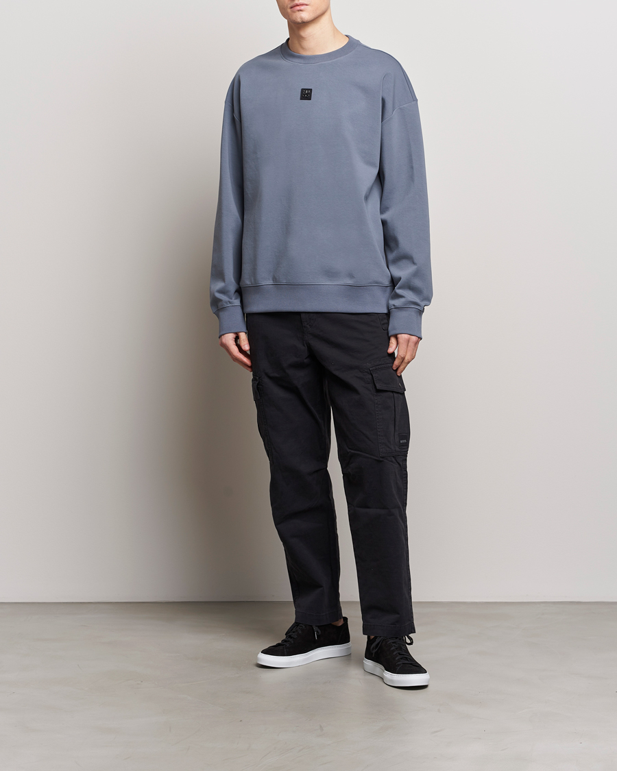 Homme | Pulls Et Tricots | HUGO | Dettil Logo Sweatshirt Open Blue