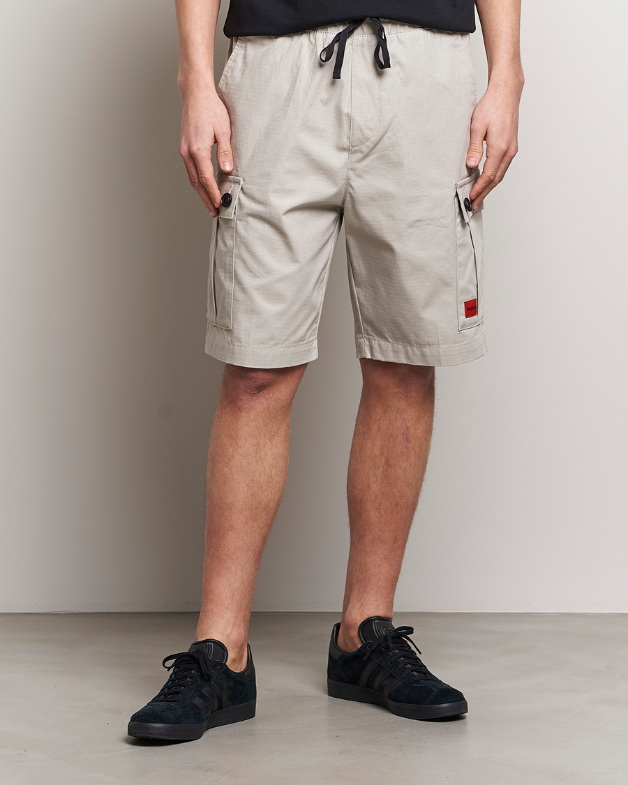 Homme | Shorts | HUGO | Garlio Cotton Cargo Shorts Light Grey