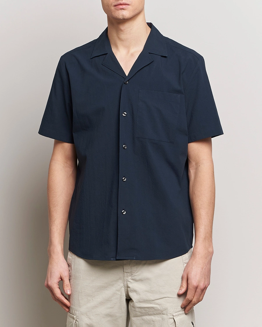 Homme | Chemises | HUGO | Ellino Short Sleeve Shirt Dark Blue