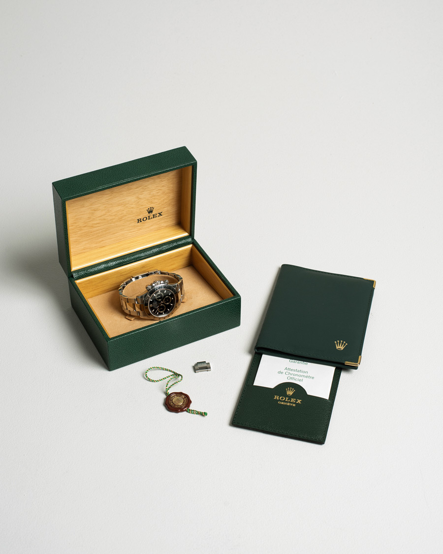 Homme | Rolex Pre-Owned Daytona Black dial Steel 116520 Silver | Rolex Pre-Owned | Daytona Black dial Steel 116520 Silver