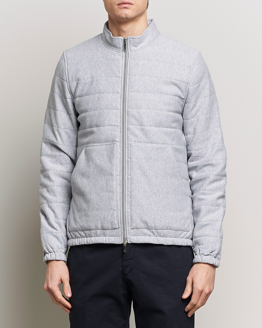 Homme | Pulls Et Tricots | Stenströms | Cotton Collage Zip Jacket Grey