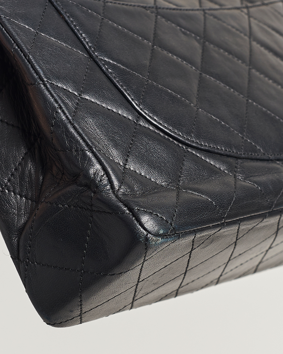 Homme | Chanel Pre-Owned Matelasse Double Flap Bag Black | Chanel Pre-Owned | Matelasse Double Flap Bag Black