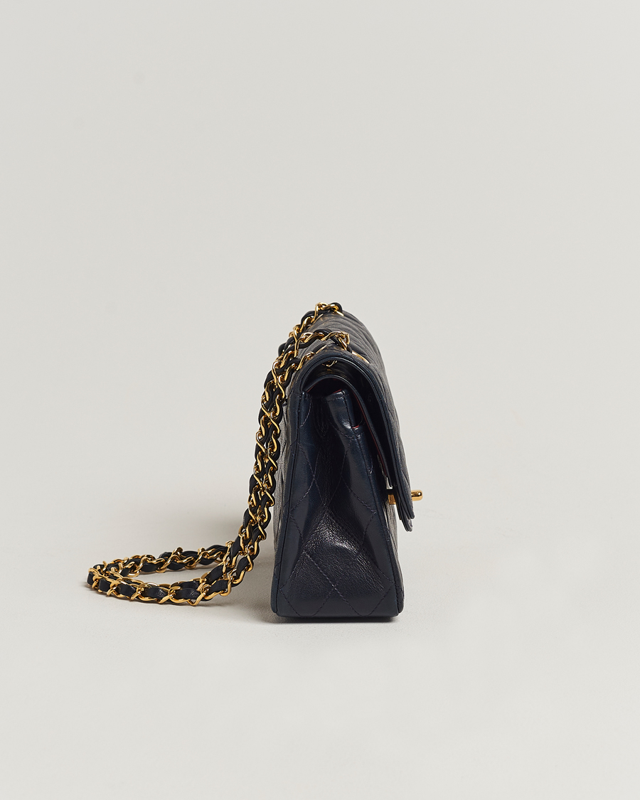 Homme | Chanel Pre-Owned Small Classic Flap Bag Navy | Chanel Pre-Owned | Small Classic Flap Bag Navy