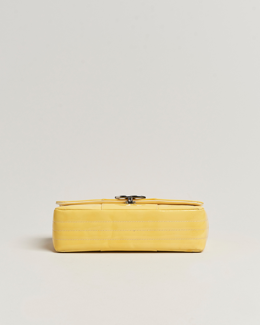 Homme | Chanel Pre-Owned Patent Flap Bag Yellow | Chanel Pre-Owned | Patent Flap Bag Yellow