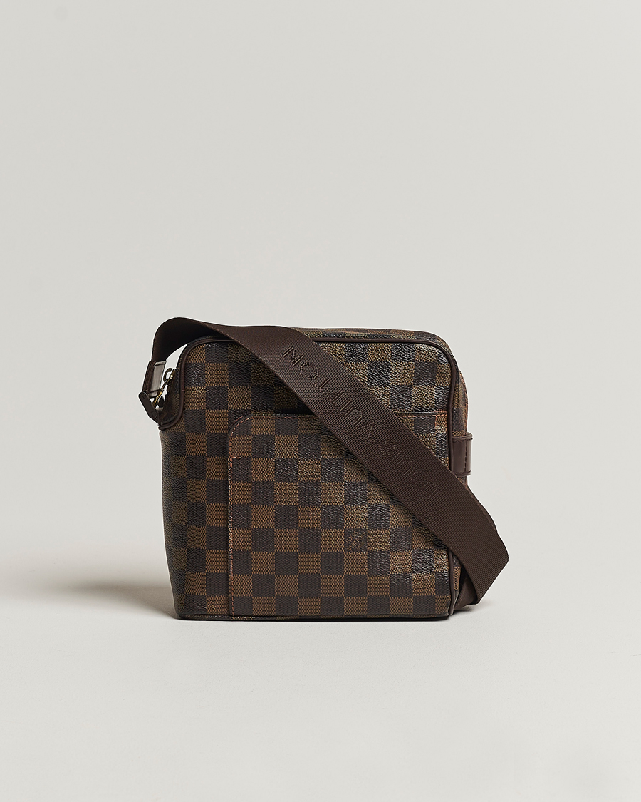 Homme | Louis Vuitton Pre-Owned Olaf Shoulder Bag Damier Ebene | Louis Vuitton Pre-Owned | Olaf Shoulder Bag Damier Ebene