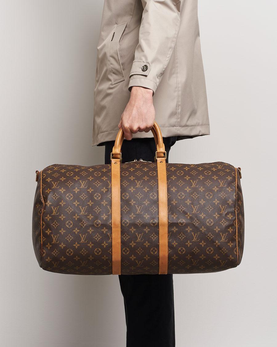 Homme | Louis Vuitton Pre-Owned Keepall Bandoulière 55 Monogram | Louis Vuitton Pre-Owned | Keepall Bandoulière 55 Monogram