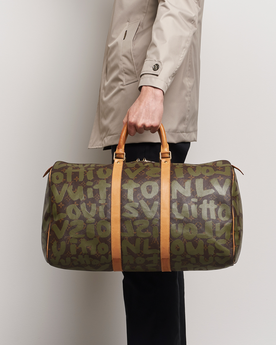 Men | Louis Vuitton Pre-Owned | Louis Vuitton Pre-Owned | Keepall 50 Bag Graffiti 