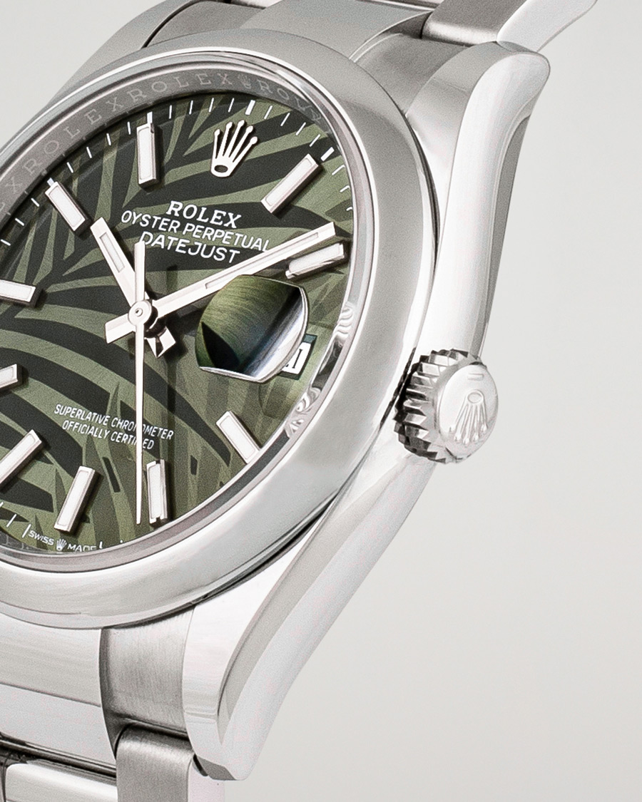 Homme | Rolex Pre-Owned Datejust Palm Motif 126200 Silver | Rolex Pre-Owned | Datejust Palm Motif 126200 Silver