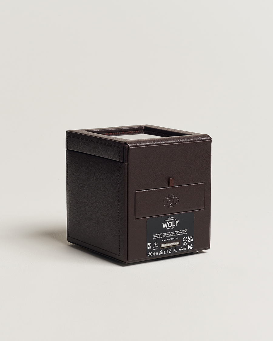 Homme | WOLF WM Brown Single Watch Winder Tweed Brown | WOLF | WM Brown Single Watch Winder Tweed Brown