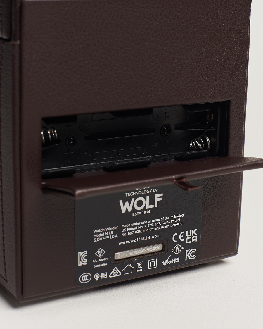 Homme | WOLF WM Brown Single Watch Winder Tweed Brown | WOLF | WM Brown Single Watch Winder Tweed Brown