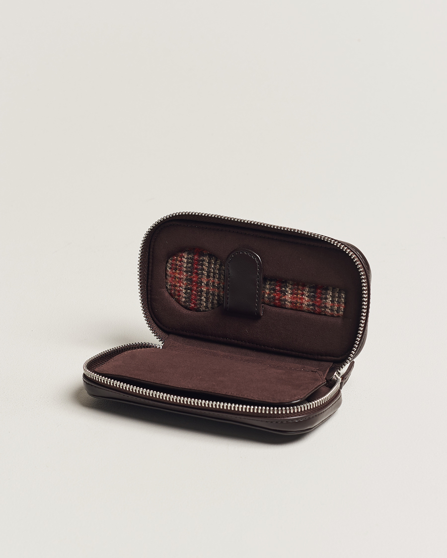 Homme | WOLF WM Brown 2 Piece Watch Zip-Case Tweed Brown | WOLF | WM Brown 2 Piece Watch Zip-Case Tweed Brown