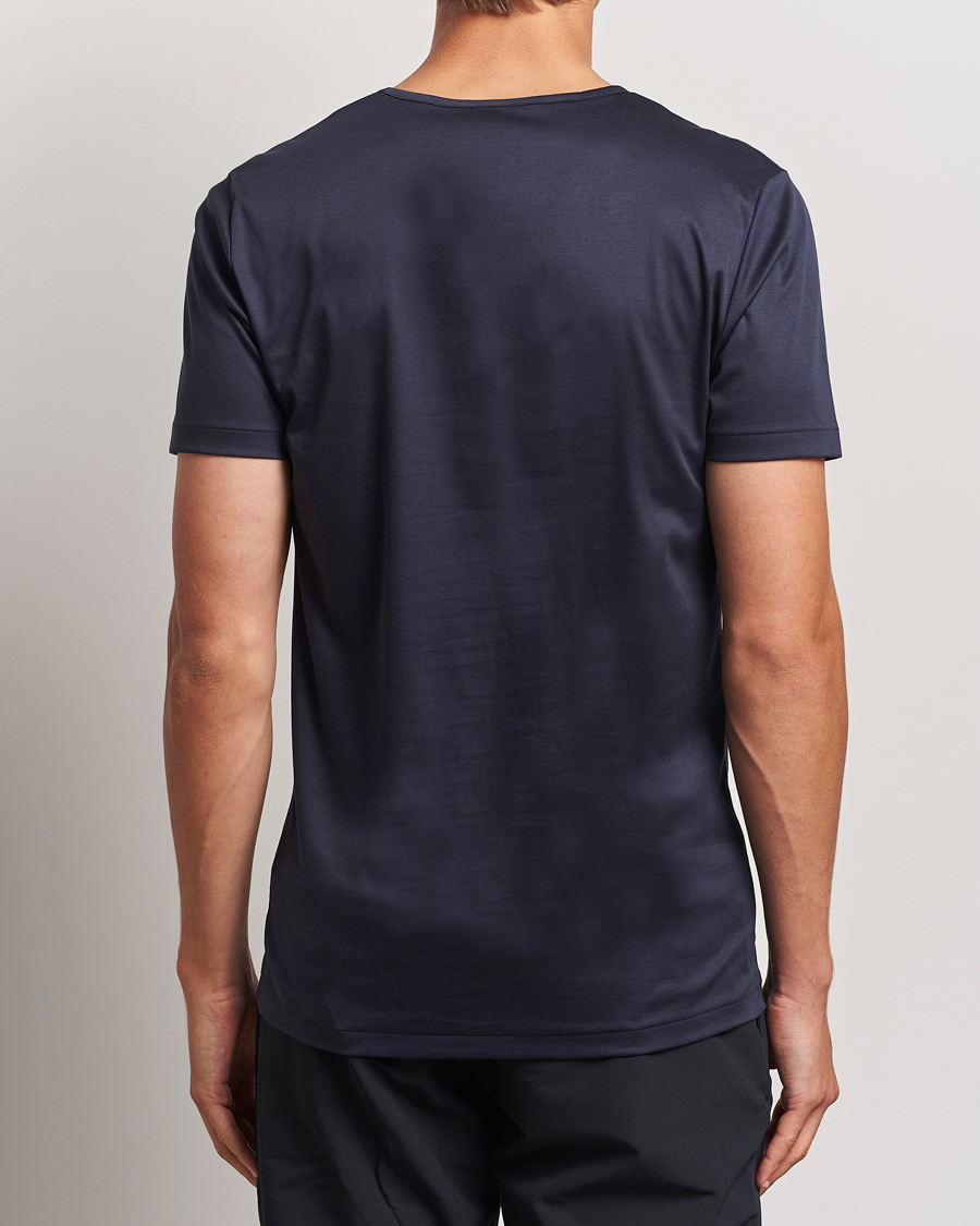 Homme | T-shirts | Zimmerli of Switzerland | Sea Island Cotton Crew Neck T-shirt Navy