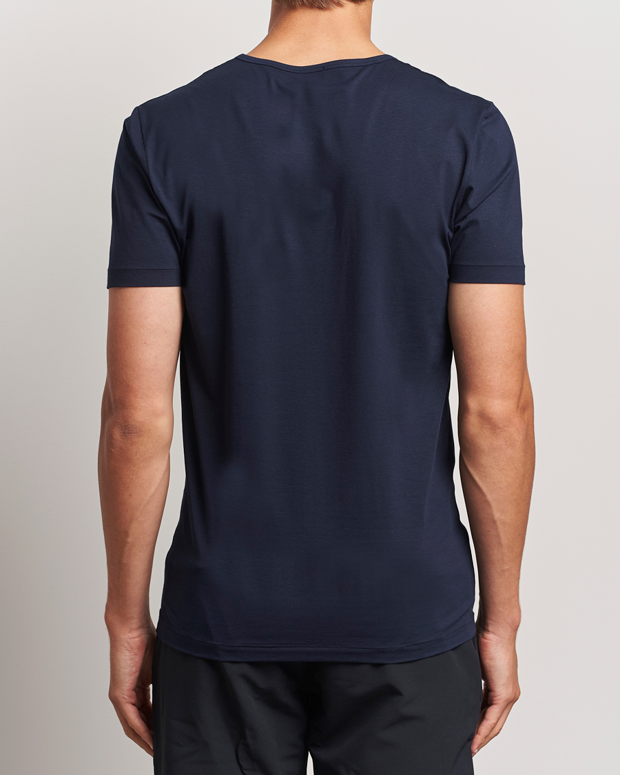 Homme | T-shirts | Zimmerli of Switzerland | Pure Comfort Crew Neck T-shirt Navy