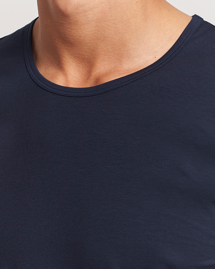 Homme | T-shirts | Zimmerli of Switzerland | Pure Comfort Crew Neck T-shirt Navy