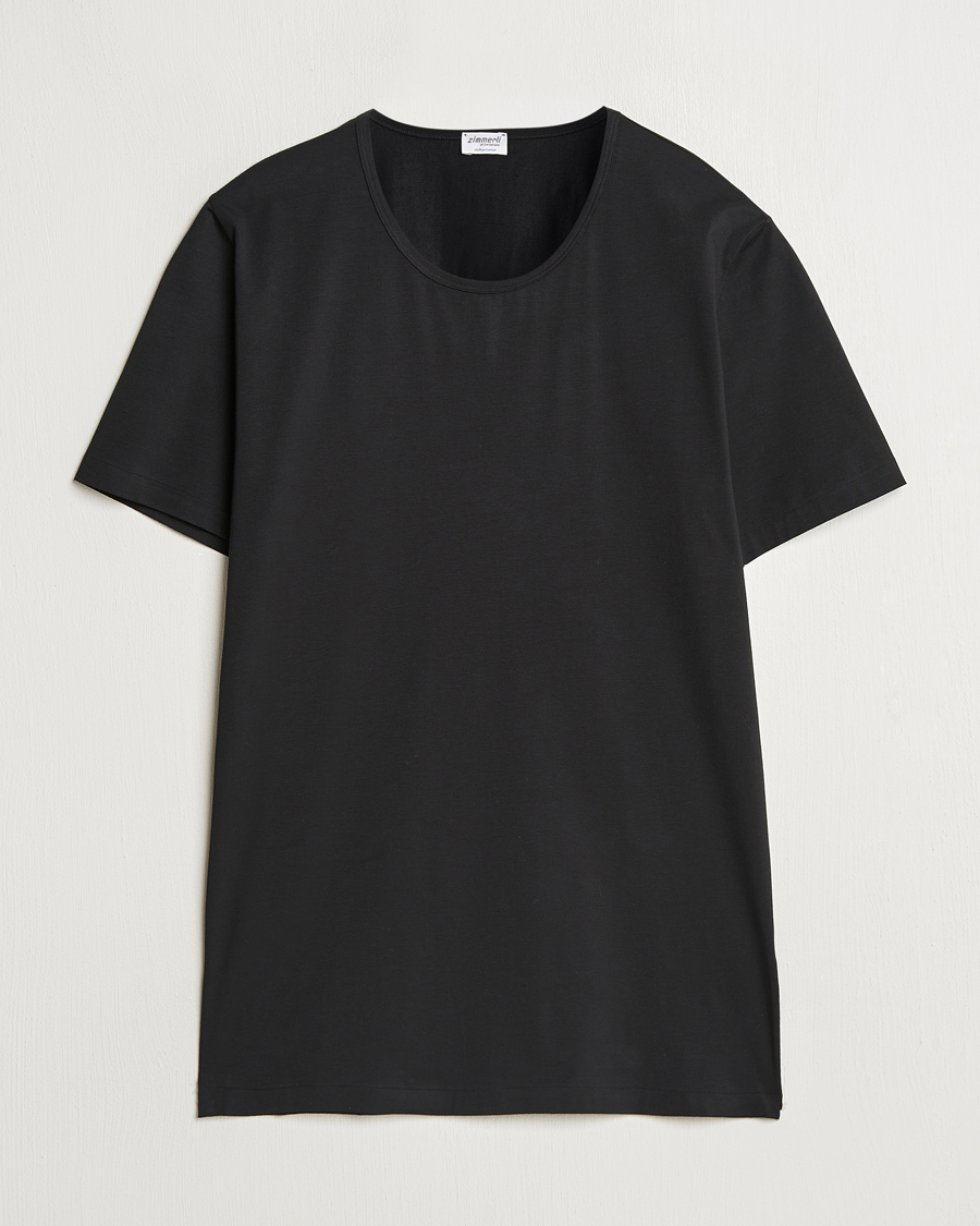 Homme | T-shirts | Zimmerli of Switzerland | Pure Comfort Crew Neck T-shirt Black