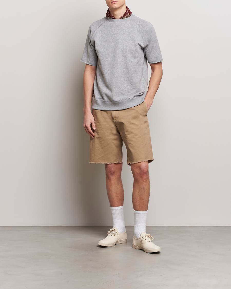 Homme | T-shirts | BEAMS PLUS | Cut Off Sweatshirt Light Grey