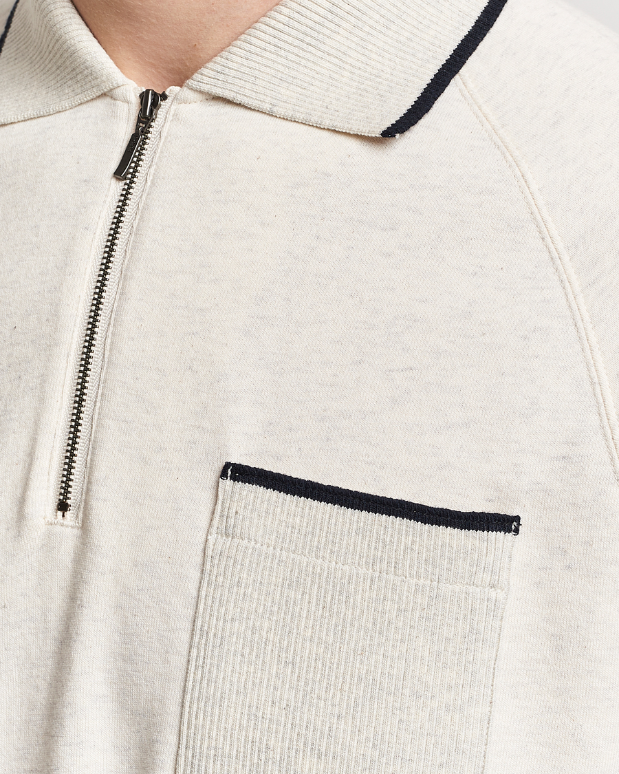 Homme | Polos | BEAMS PLUS | Half Zip Light Fleece Polo Oatmeal