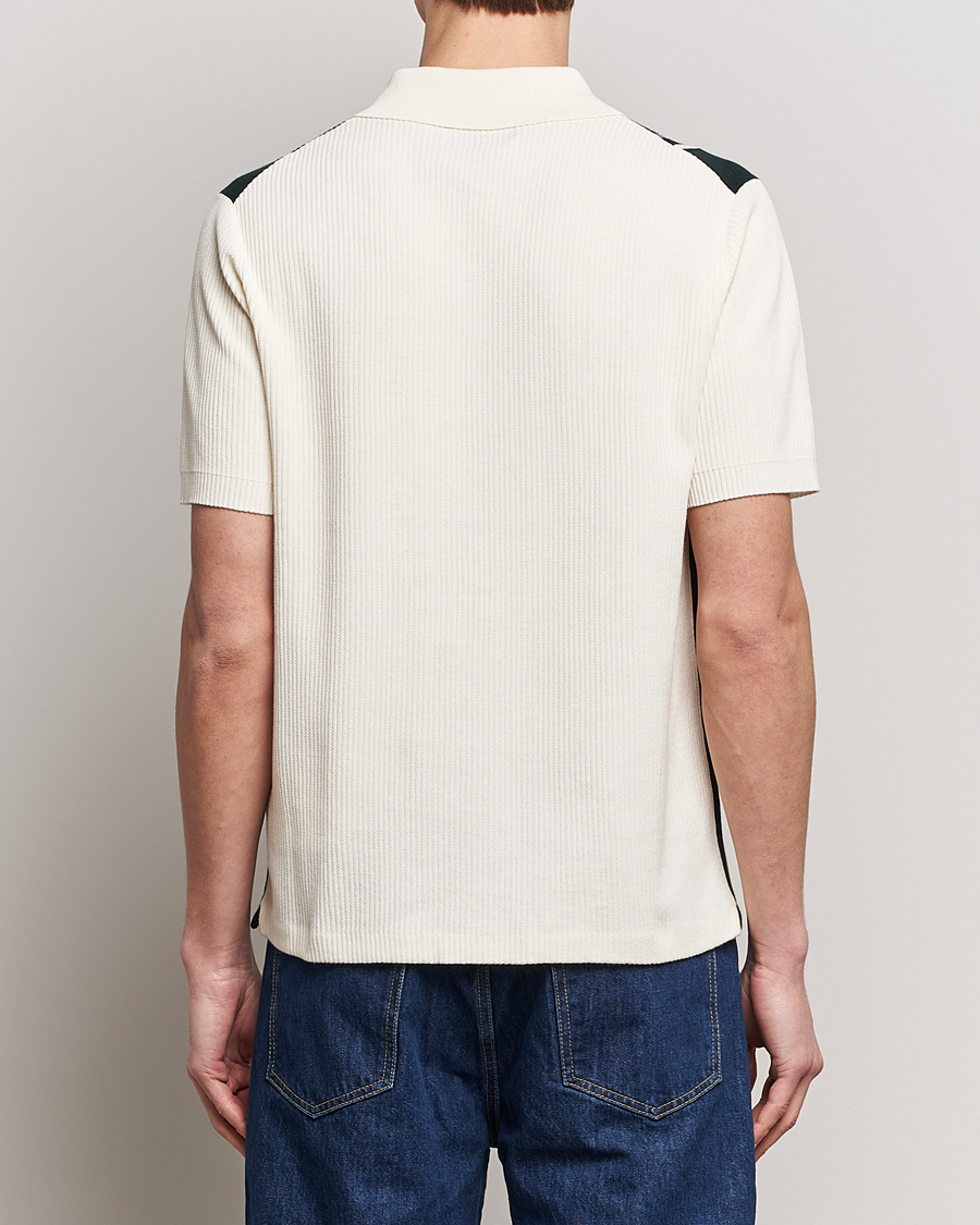 Homme | Polos | BEAMS PLUS | Knit Stripe Short Sleeve Polo White/Green