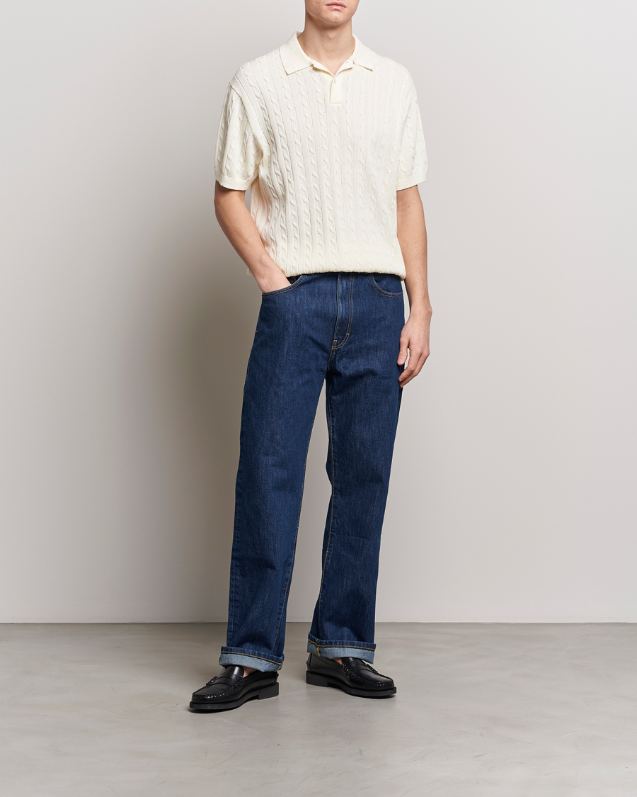 Homme | Polos | BEAMS PLUS | Short Sleeve Cable Polo Off White