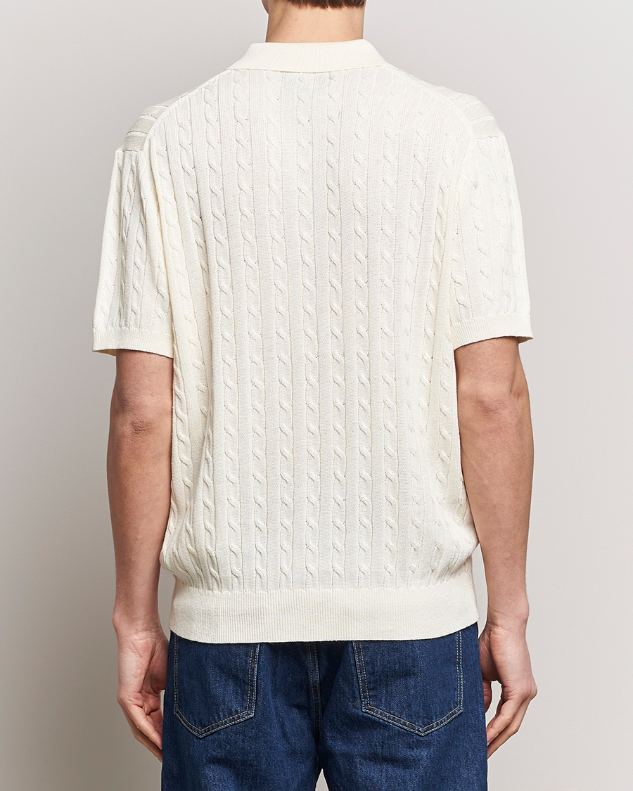 Homme | Polos | BEAMS PLUS | Short Sleeve Cable Polo Off White
