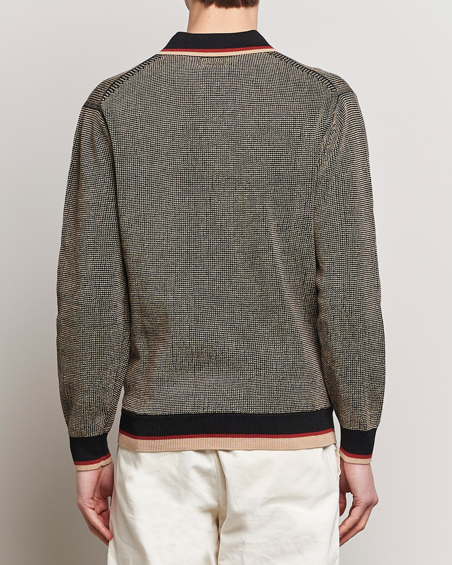 Homme | Pulls Et Tricots | BEAMS PLUS | Slab Knit Long Sleeve Polo Black
