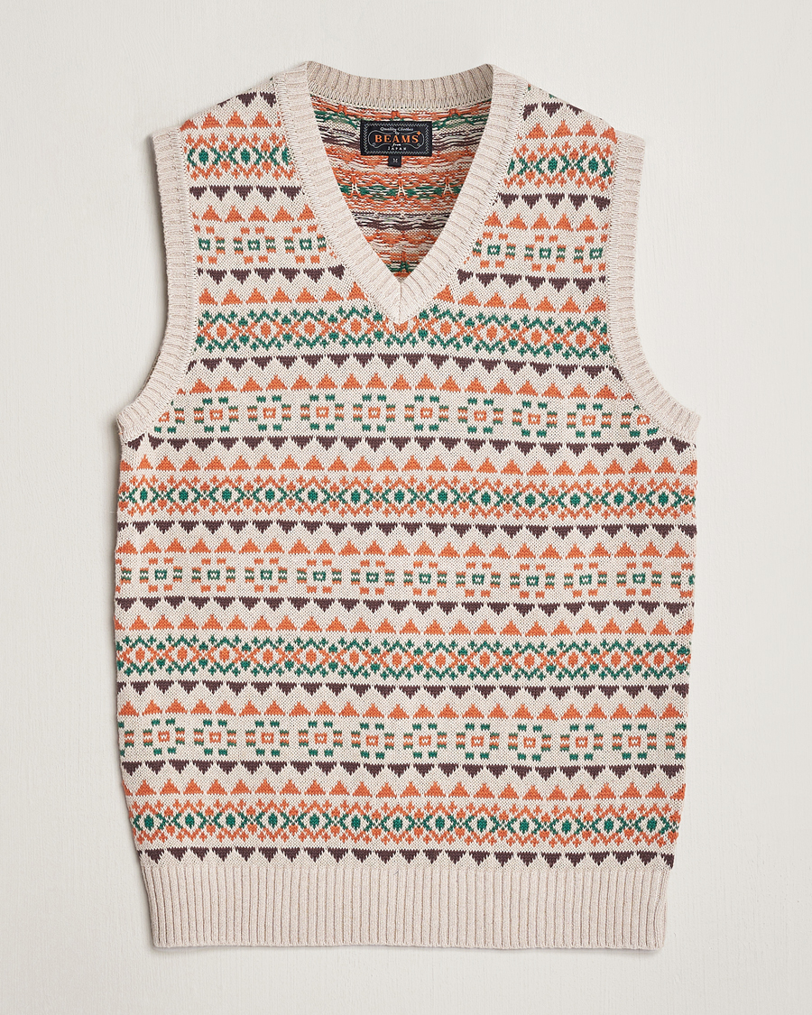 Homme | Pulls Et Tricots | BEAMS PLUS | Fairisle Knit Vest Beige