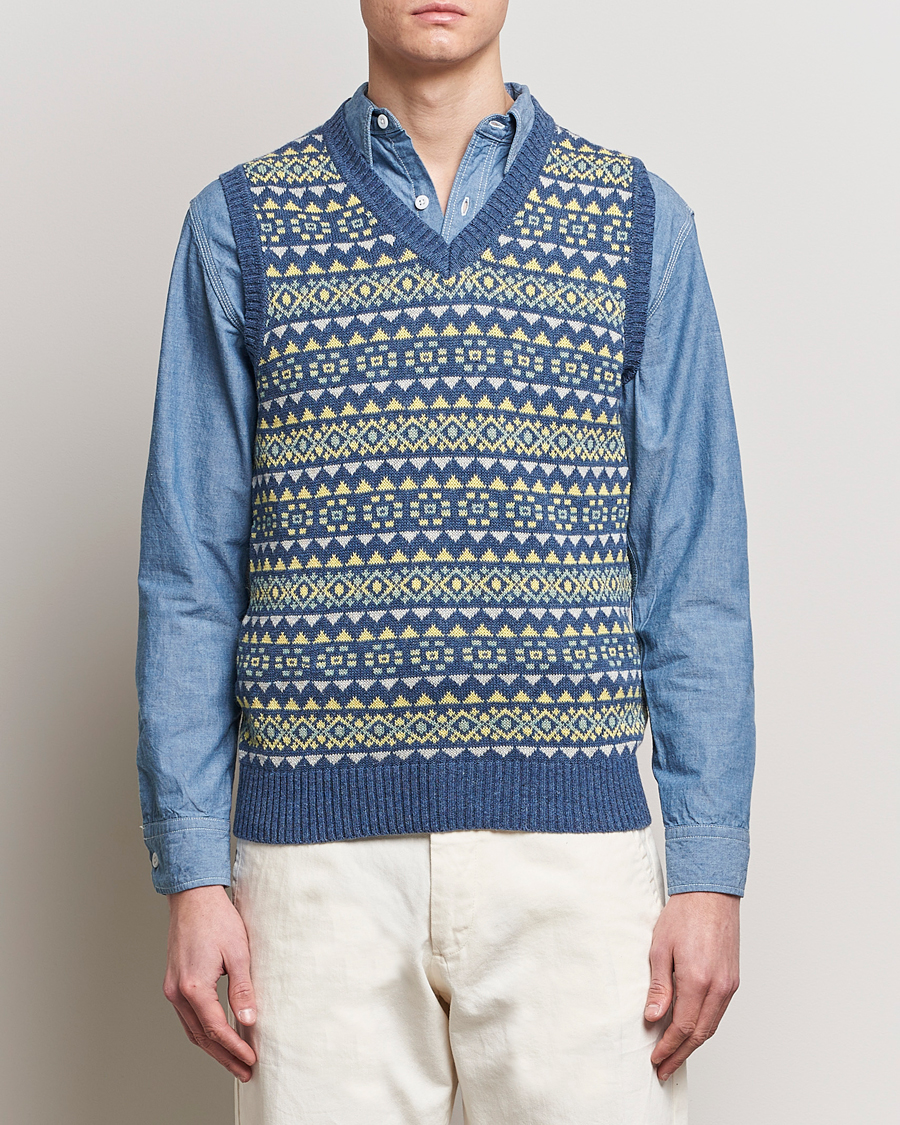 Homme | Pulls Et Tricots | BEAMS PLUS | Fairisle Knit Vest Blue