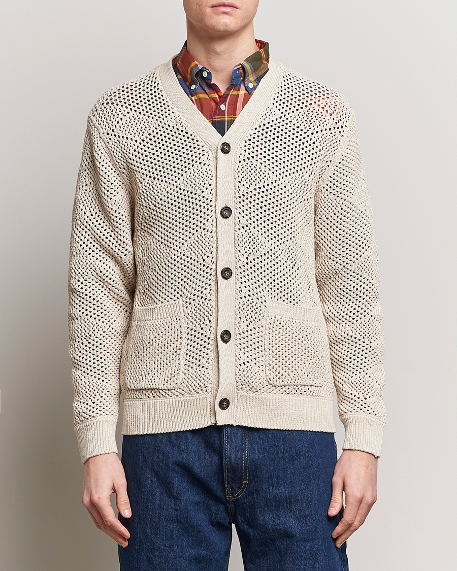 Homme | Pulls Et Tricots | BEAMS PLUS | Argyle Mesh Cardigan Light Beige