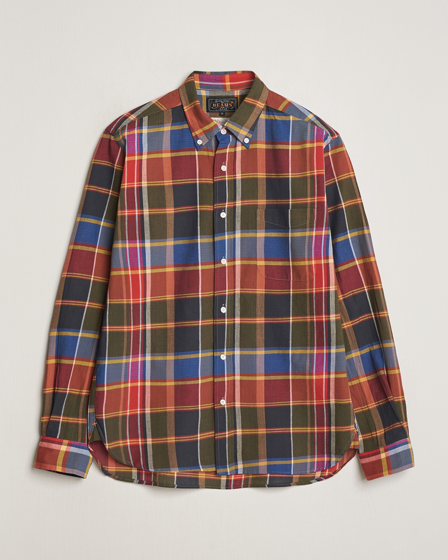 Homme | Chemises | BEAMS PLUS | Button Down Madras Shirt Red Check