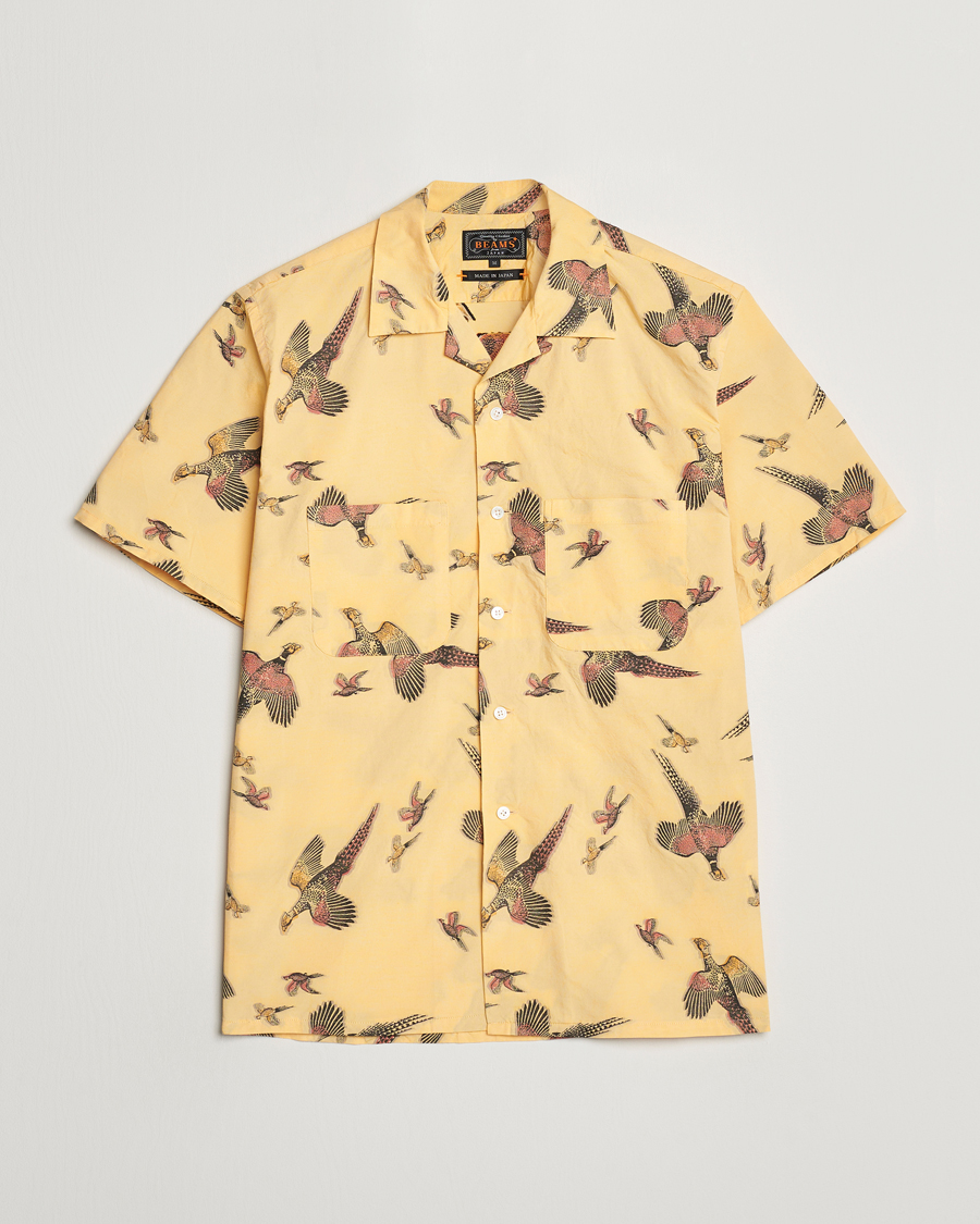 Homme | Chemises | BEAMS PLUS | Duck Jacquard Camp Collar Shirt Yellow