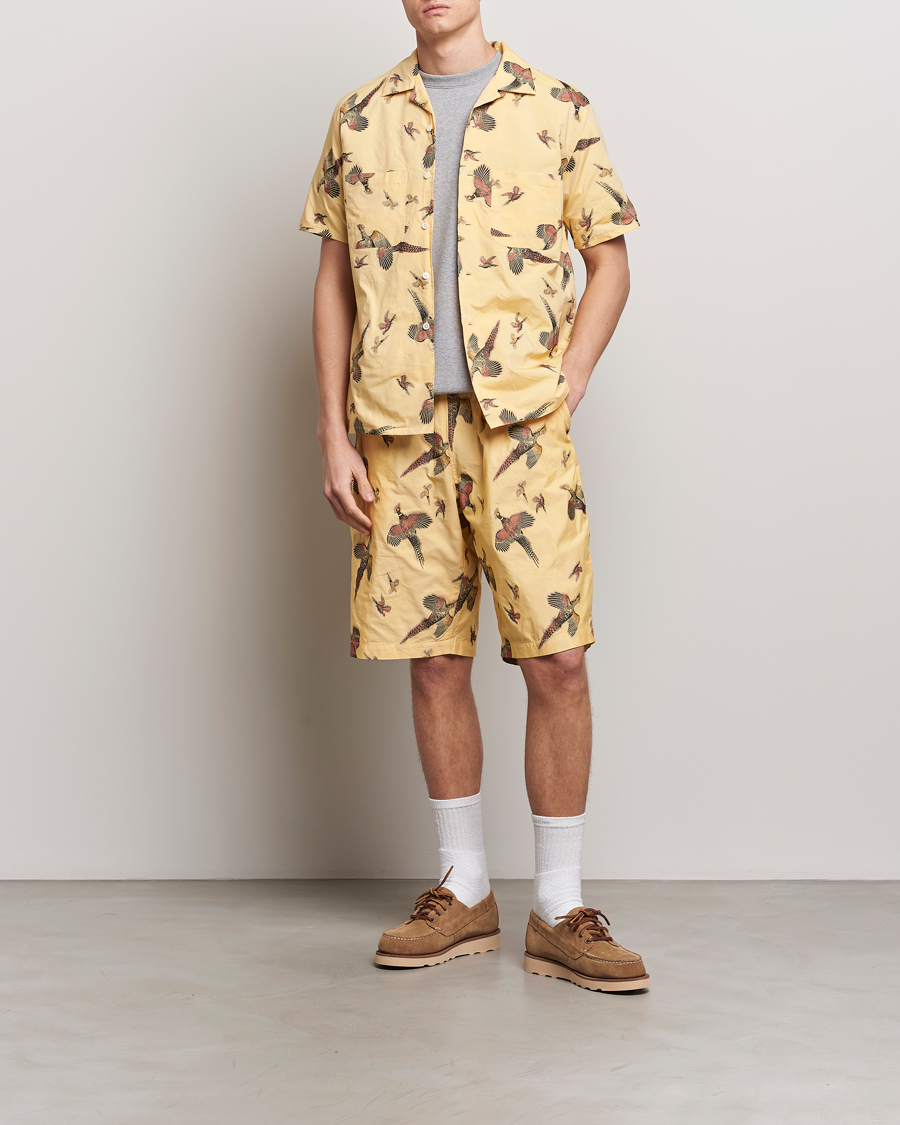 Homme | Chemises | BEAMS PLUS | Duck Jacquard Camp Collar Shirt Yellow