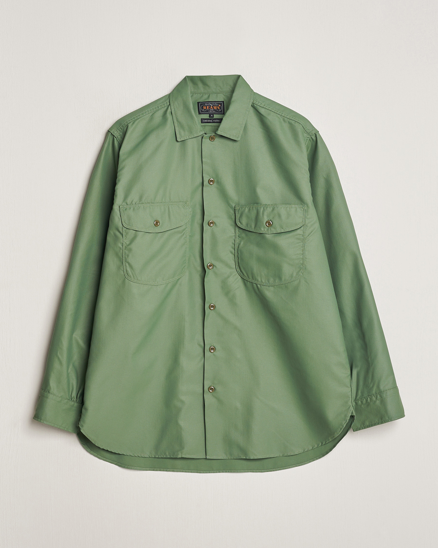 Homme | Chemises | BEAMS PLUS | Work Micro Nylon Overshirt Olive