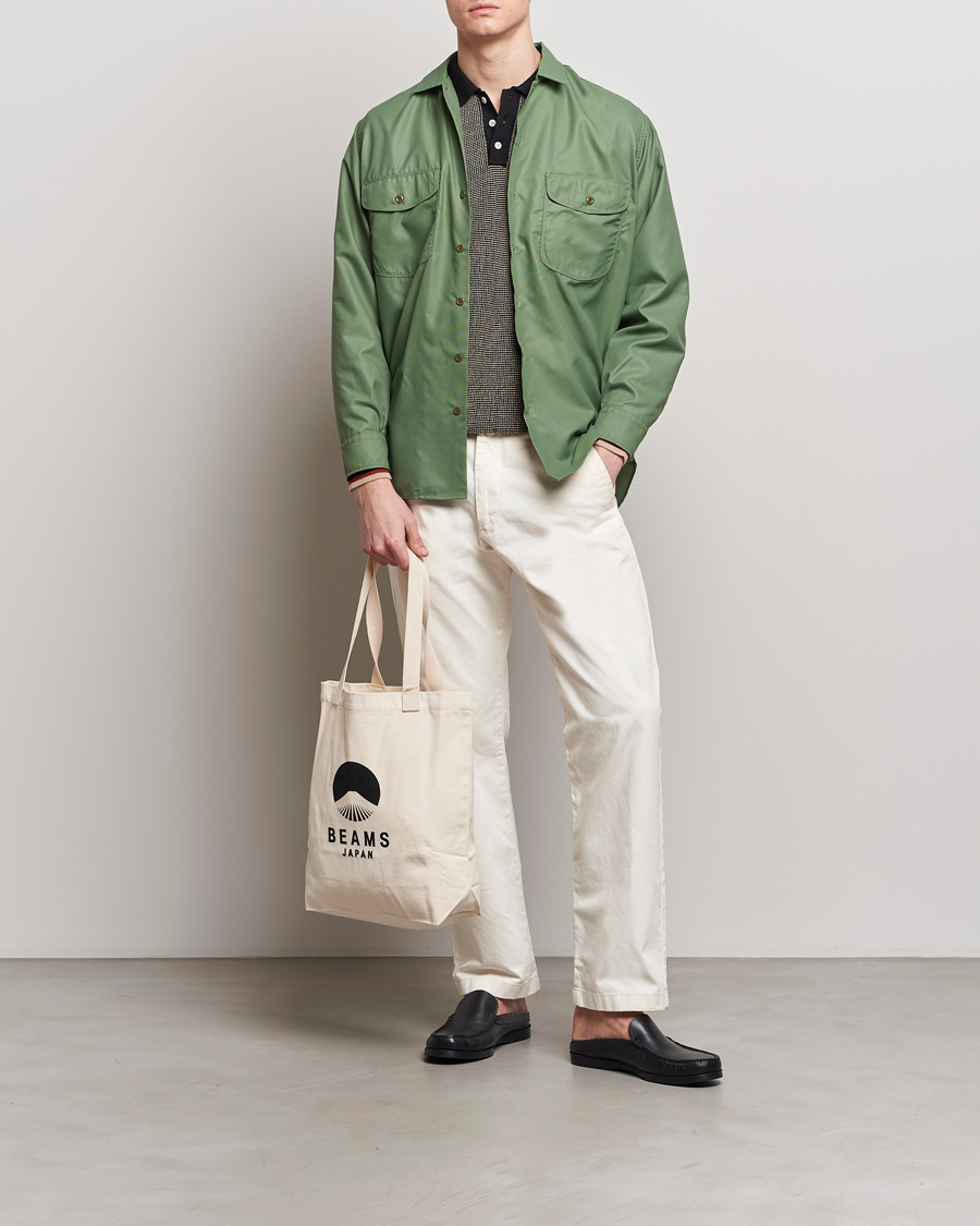 Homme | Chemises | BEAMS PLUS | Work Micro Nylon Overshirt Olive