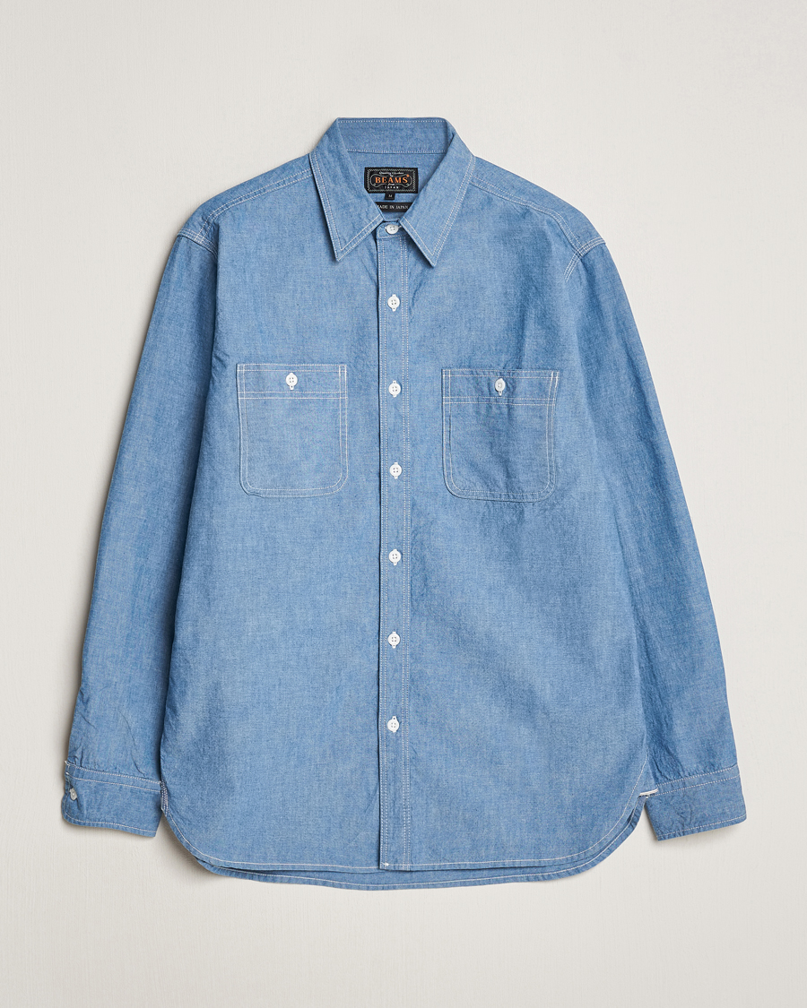Homme | Chemises | BEAMS PLUS | Work Chambray Overshirt Light Blue