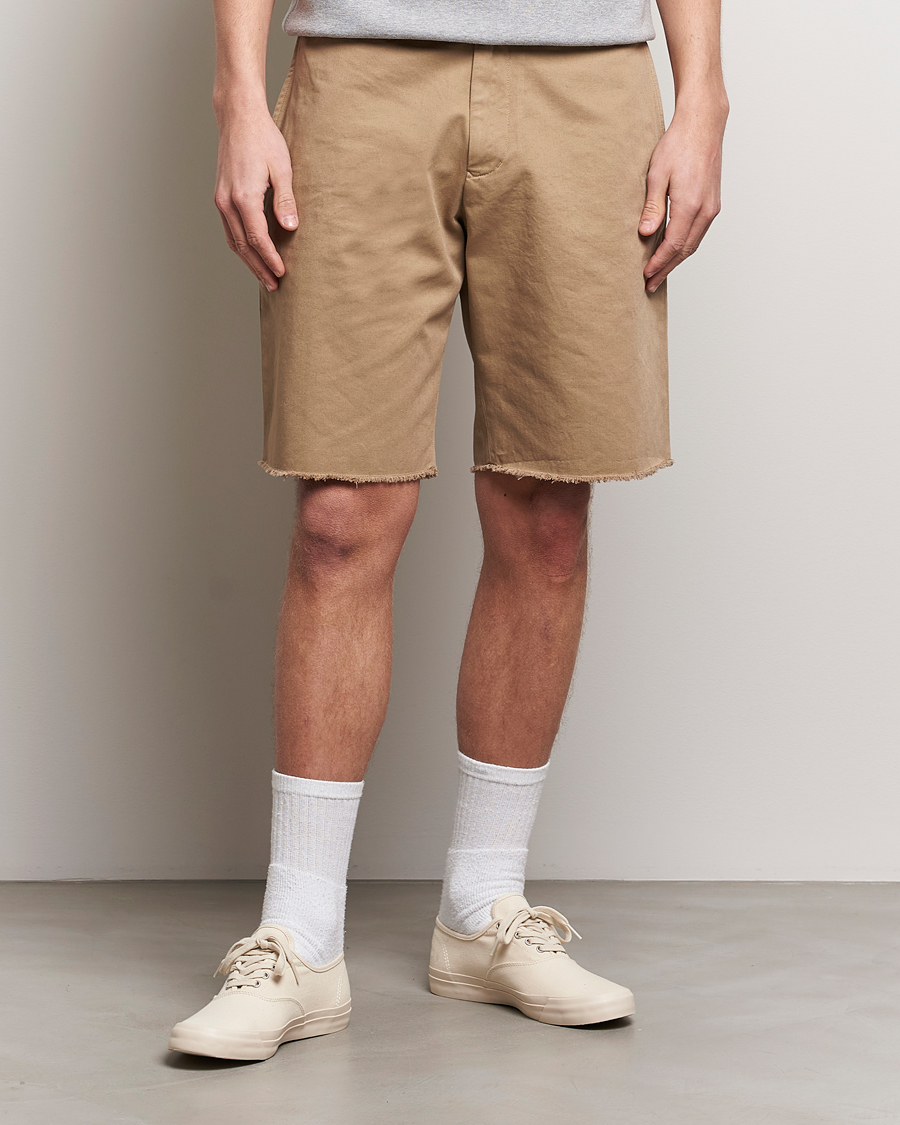 Homme | Preppy Authentic | BEAMS PLUS | Cut Off Twill Cotton Shorts Beige