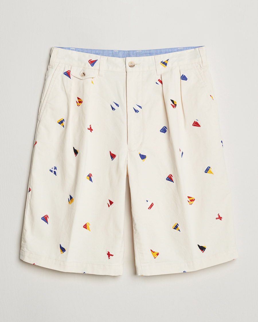 Homme | Shorts | BEAMS PLUS | Embroidered Shorts White