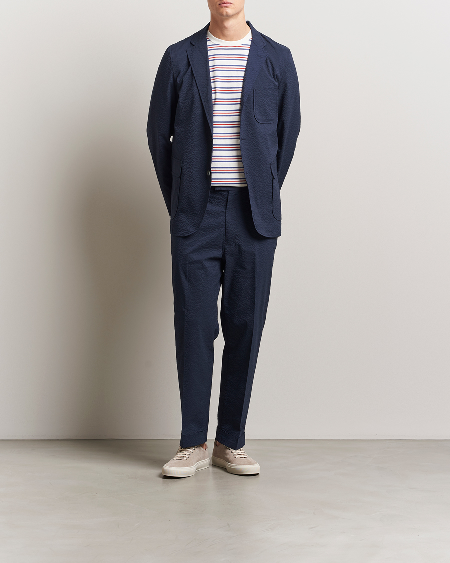 Homme | Blazers | BEAMS PLUS | Seersucker Blazer Navy