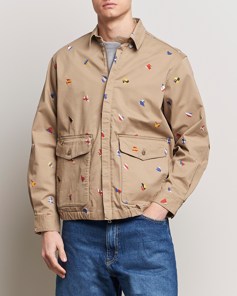 Homme | Bomber | BEAMS PLUS | Embroidered Harrington Jacket Beige