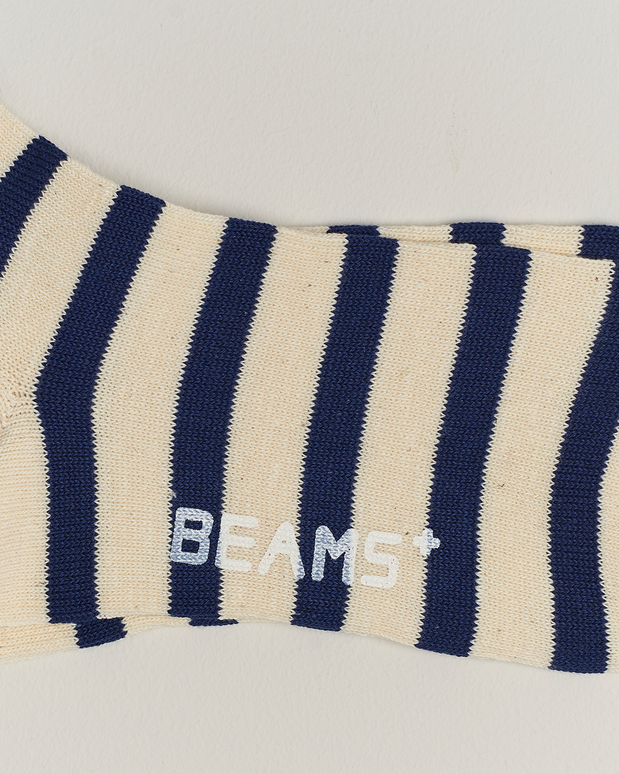 Homme | Pochettes De Costume | BEAMS PLUS | BEAMS PLUS2 Tone Stripe SocksWhite/Navy
