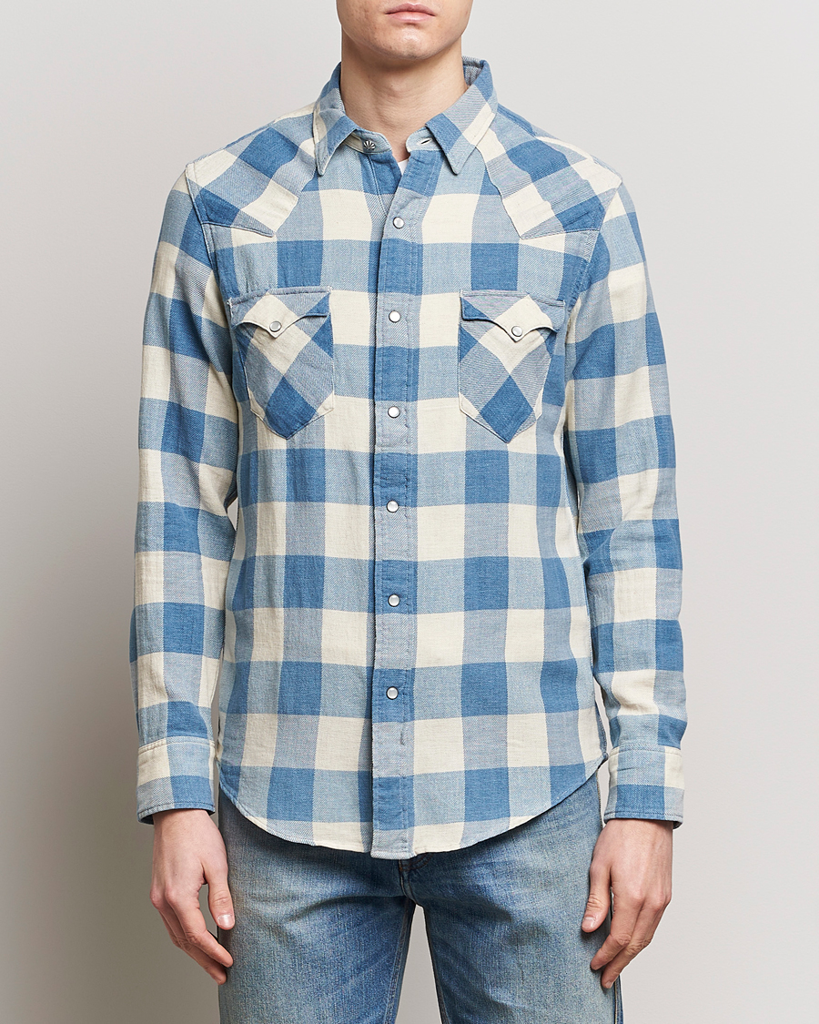 Homme | Chemises | RRL | Buffalo Western Shirt Indigo/Cream Check