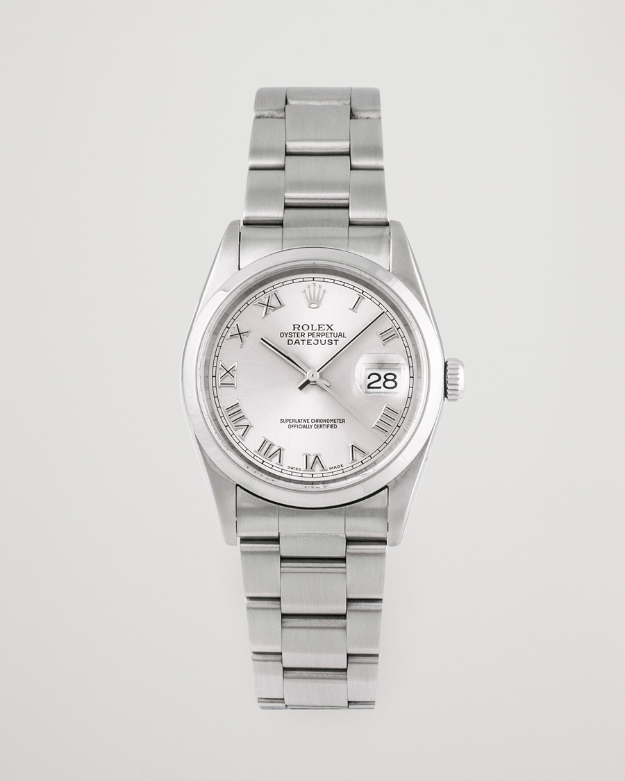 Homme | Rolex Pre-Owned Datejust 16200 Oystert Perpetual Steel Silver | Rolex Pre-Owned | Datejust 16200 Oystert Perpetual Steel Silver